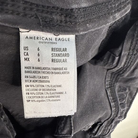 American Eagle Cargo Pants Size 6 Regular Dark Gray Utility Pockets Jogger Style - Picture 7 of 7